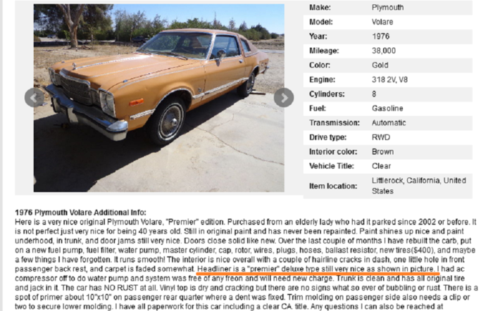 Screenshot 2021-11-18 at 22-15-22 1976 Plymouth Volare, quot;Premier quot; edition, 38k origin...png